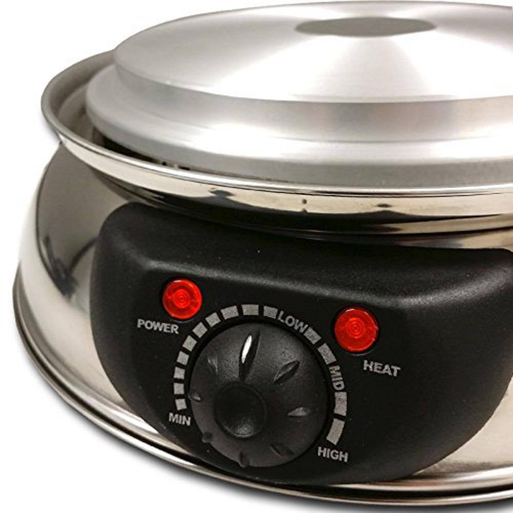 Elevate Your Dining Experience with the Shabu 7.75-Inch Stainless Steel Electric Wok and Mongolian Hot Pot - Featuring a Broiler for Perfectly Cooked Meals