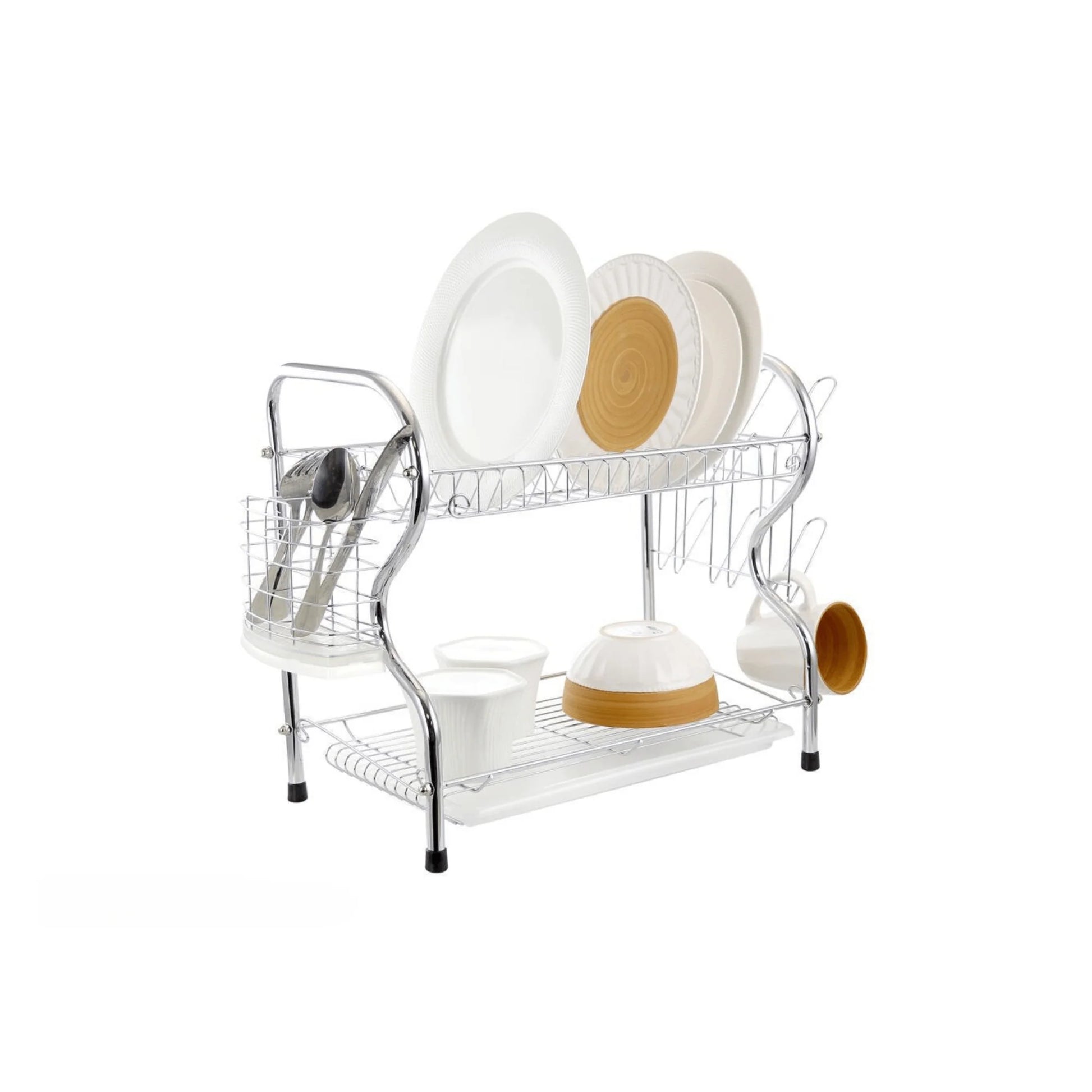 Elevate Your Kitchen with the Better Chef 22" Chrome-Plated 2-Level R-Shaped Dish Rack