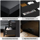 Elevate Your Space with Our Modern High Gloss LED Nightstand Set - Stylish Black Bedside Tables with 2 Drawers and RGB Lighting