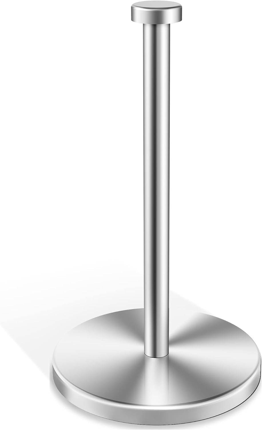 Paper Towel Holder Countertop, 4 Non-Slip Suction Cups, Weighted Base | Silver | Rust-Resistant Stainless Steel for Long-Lasting Use | Fits Most Towel Rolls | Steady and Easy Tear