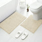 2-Piece Cream Plush Chenille Bath Mat Set – Soft, Absorbent & Non-Slip Bathroom Rugs