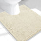 2-Piece Cream Plush Chenille Bath Mat Set – Soft, Absorbent & Non-Slip Bathroom Rugs