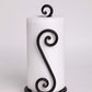 Matte Black Paper Towel Holder Non-Slip Base Countertop | Decorative Farmhouse Paper Roll Holder, Rustic Metal Modern Stylish Accent Durable Stand for Kitchen, Bathroom (Swirl)