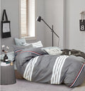 Kevin Gray/White Striped 100% Cotton Reversible Comforter Set Say Yes Bedding