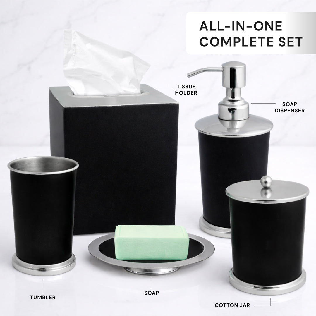 Maebrie Collection Bathroom Accessories Set – Elegant 5-Piece Décor Set Decozen