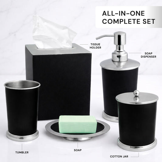 Maebrie Collection Bathroom Accessories Set – Elegant 5-Piece Décor Set Decozen