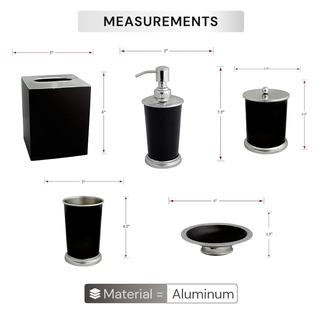 Maebrie Collection Bathroom Accessories Set – Elegant 5-Piece Décor Set Decozen
