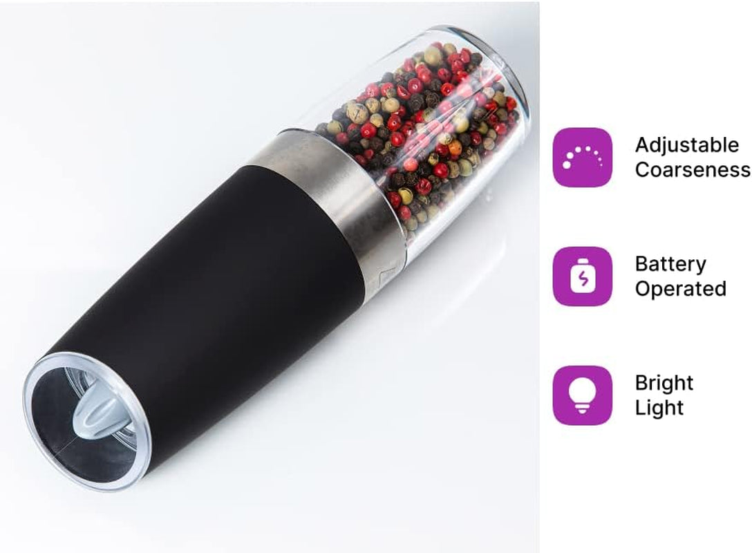 Elevate Your Dining Experience with the KSL Gravity Electric Salt and Pepper Grinder Set - Perfect Holiday Gift with Adjustable Coarseness and Modern Design
