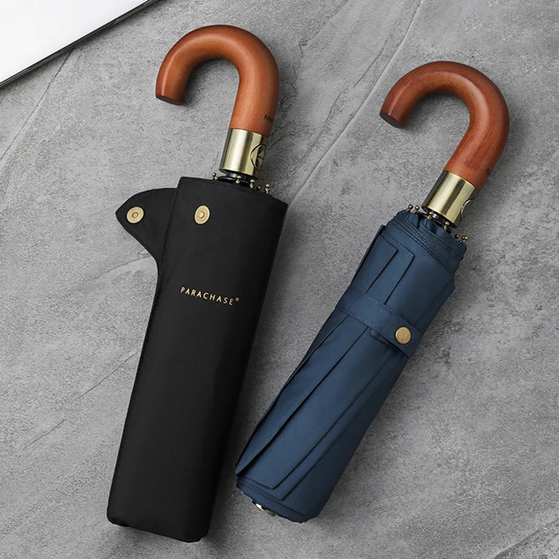 Luxury Wooden Handle Windproof Umbrella – Automatic, Durable & Stylish LUXHOME