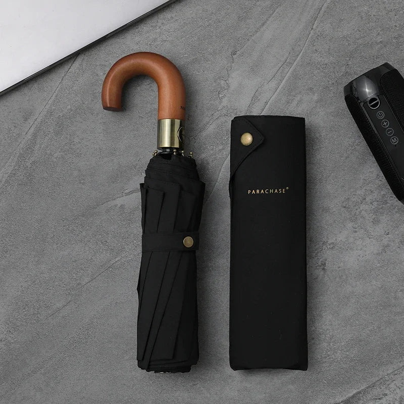 Luxury Wooden Handle Windproof Umbrella – Automatic, Durable & Stylish LUXHOME