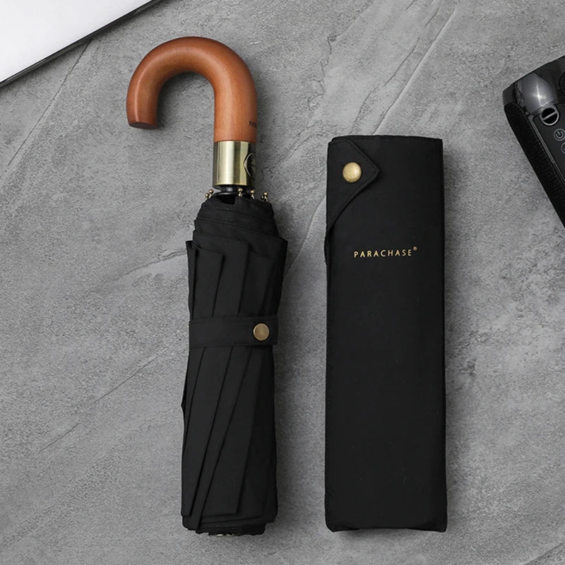 Luxury Wooden Handle Windproof Umbrella – Automatic, Durable & Stylish LUXHOME