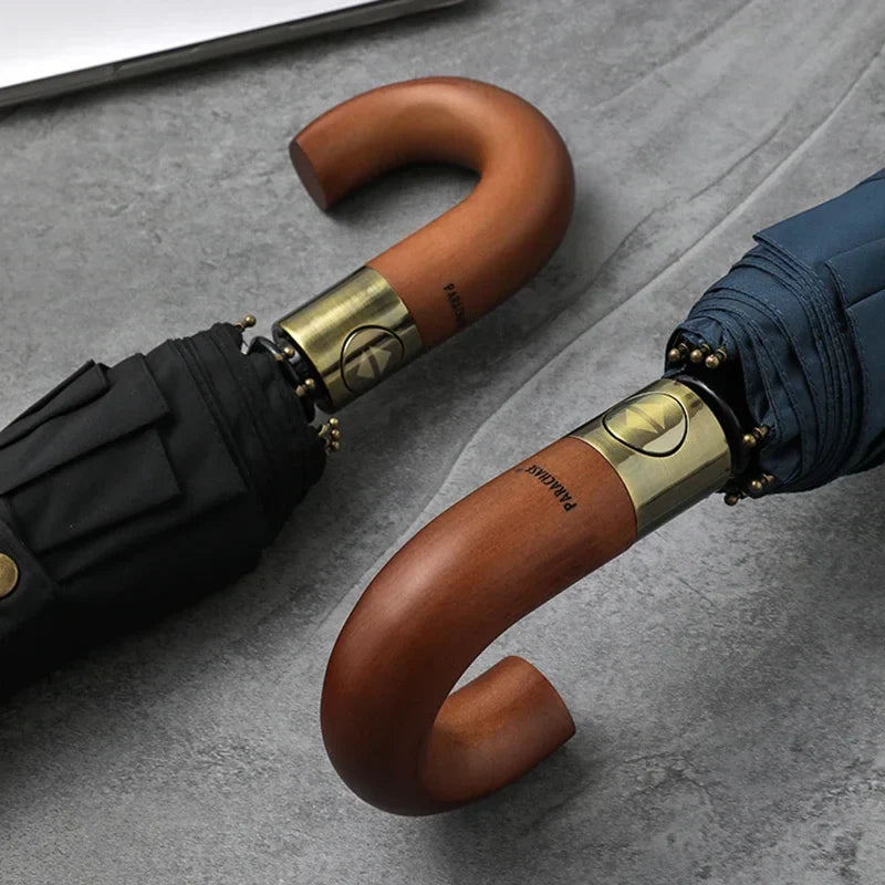 Luxury Wooden Handle Windproof Umbrella – Automatic, Durable & Stylish LUXHOME