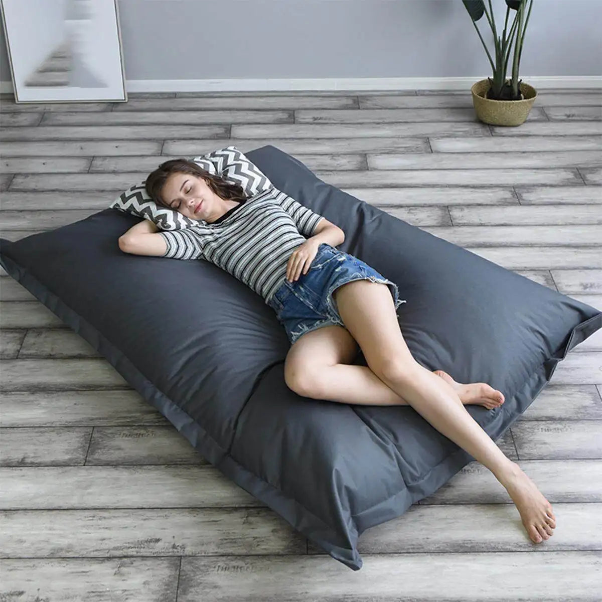Giant Waterproof Bean Bag Floor Cushion, Polyester Pillow, Garden, Indoor and Outdoor XXXL, No Filler LUXHOME