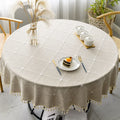 Plaid Cotton Linen Round Tablecloth – Elegant Dining & Entertaining Déco LUXHOME