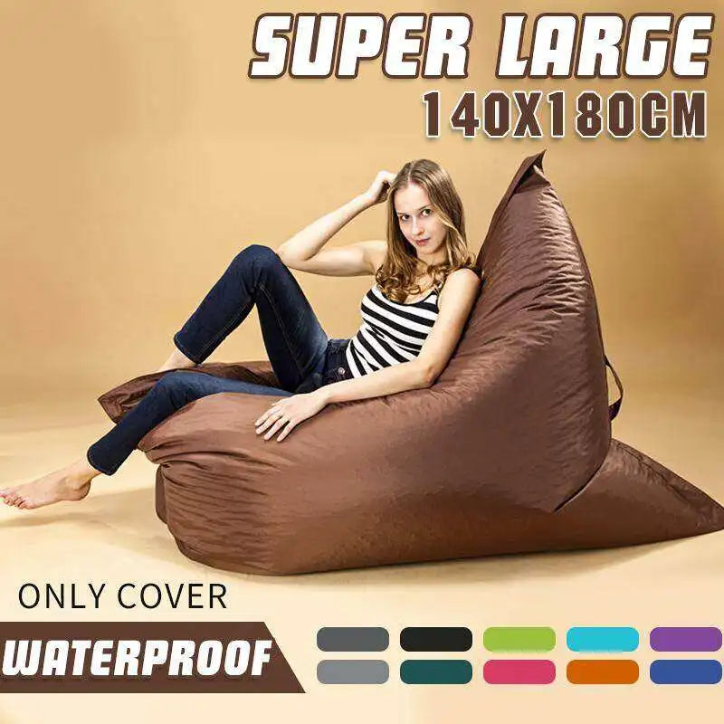 Giant Waterproof Bean Bag Floor Cushion, Polyester Pillow, Garden, Indoor and Outdoor XXXL, No Filler LUXHOME