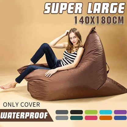Giant Waterproof Bean Bag Floor Cushion, Polyester Pillow, Garden, Indoor and Outdoor XXXL, No Filler LUXHOME