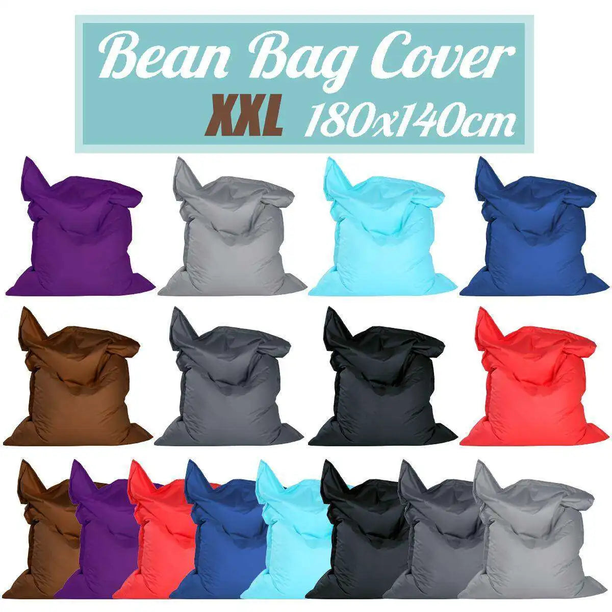 Giant Waterproof Bean Bag Floor Cushion, Polyester Pillow, Garden, Indoor and Outdoor XXXL, No Filler LUXHOME