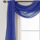 Navy Sheer Window Scarf Valance Topper – Extra Long Decorative Draping Accent
