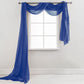 Navy Sheer Window Scarf Valance Topper – Extra Long Decorative Draping Accent