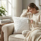 Luxury White Rose Faux Fur Pillow Cover – Soft, Cozy & Elegant DaDalogy Bedding Collection
