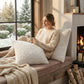 Luxury White Rose Faux Fur Pillow Cover – Soft, Cozy & Elegant DaDalogy Bedding Collection