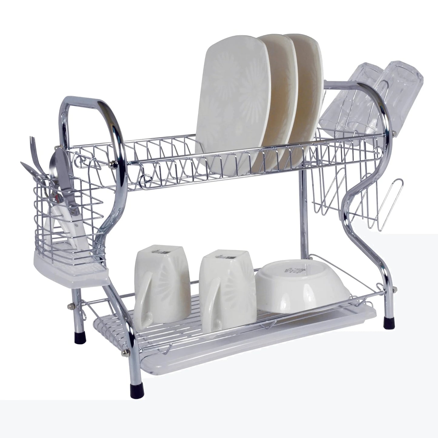 Elevate Your Kitchen with the Better Chef 22" Chrome-Plated 2-Level R-Shaped Dish Rack