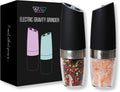 Elevate Your Dining Experience with the KSL Gravity Electric Salt and Pepper Grinder Set - Perfect Holiday Gift with Adjustable Coarseness and Modern Design