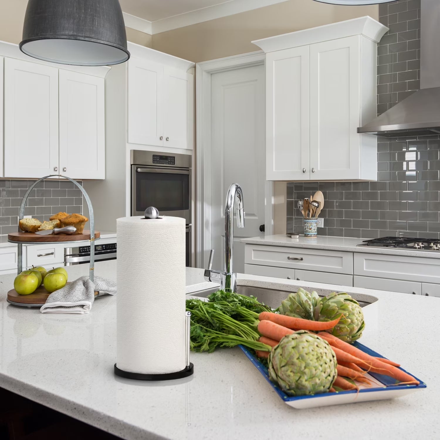 Enamel Coated Steel Paper Towel Holder (Black)