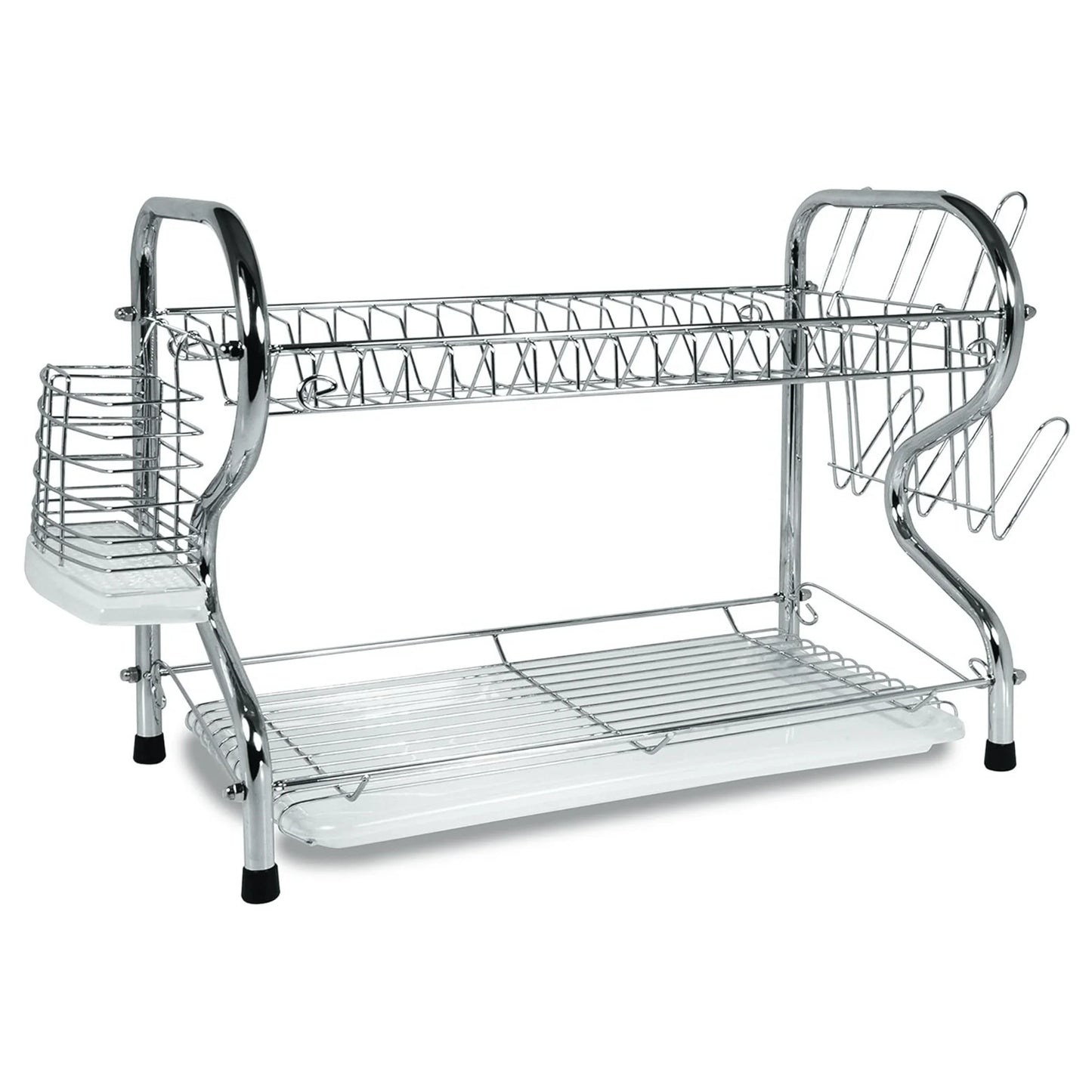 Elevate Your Kitchen with the Better Chef 22" Chrome-Plated 2-Level R-Shaped Dish Rack