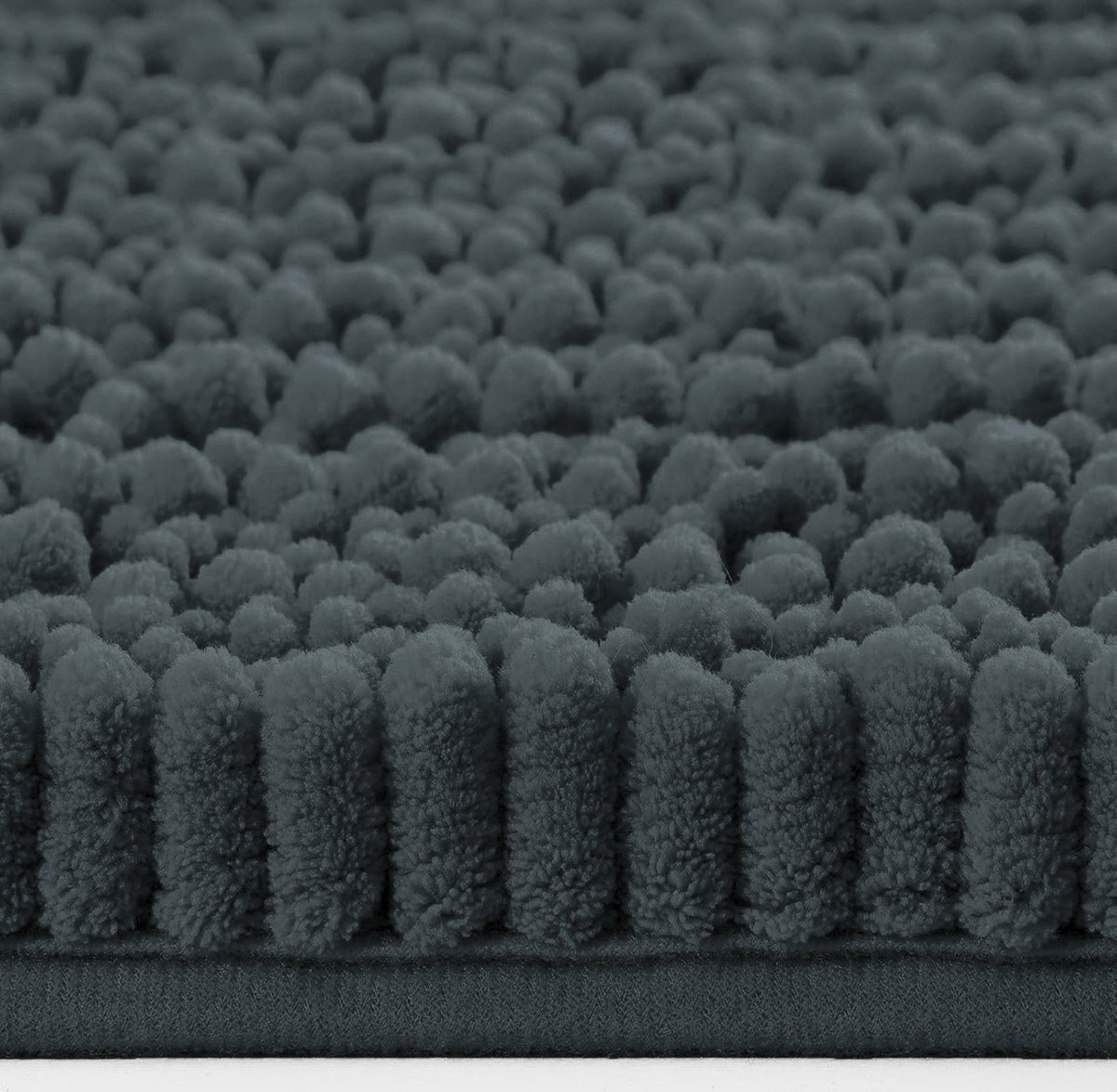 30" x 20" Plush Chenille Bath Mat – Soft & Absorbent Bathroom Rug, Charcoal Grey