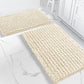 2 Piece Set Cream Soft Cozy Plush Chenille Bath Mat Bathroom Rug Homemartgoods