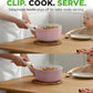 Elevate Your Culinary Experience with the 18-Piece Pink Nonstick Ceramic Cookware Set – Complete with Utensils and Innovative Detachable Handles!