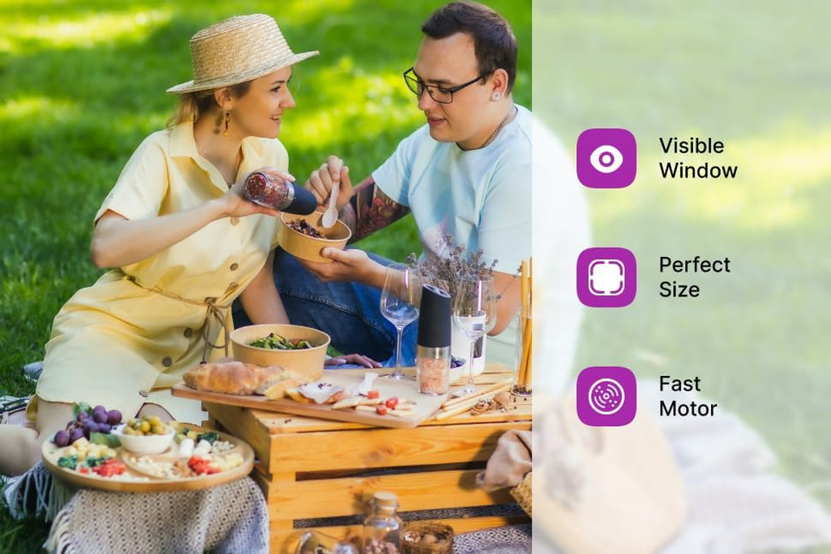 Elevate Your Dining Experience with the KSL Gravity Electric Salt and Pepper Grinder Set - Perfect Holiday Gift with Adjustable Coarseness and Modern Design