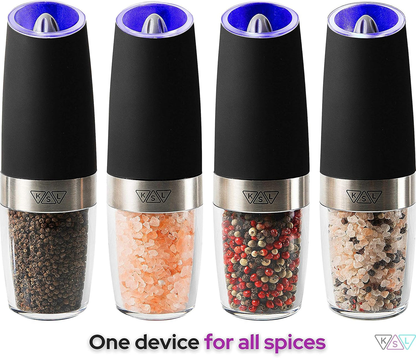 Elevate Your Dining Experience with the KSL Gravity Electric Salt and Pepper Grinder Set - Perfect Holiday Gift with Adjustable Coarseness and Modern Design