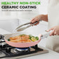 Elevate Your Culinary Experience with the 18-Piece Pink Nonstick Ceramic Cookware Set – Complete with Utensils and Innovative Detachable Handles!