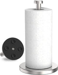 Paper Towel Holder Countertop, 4 Non-Slip Suction Cups, Weighted Base | Silver | Rust-Resistant Stainless Steel for Long-Lasting Use | Fits Most Towel Rolls | Steady and Easy Tear