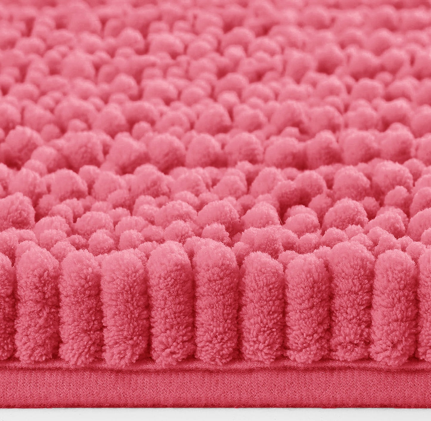 Hot Pink Plush Chenille Bath Mat – Soft, Absorbent & Non-Slip Bathroom Rug