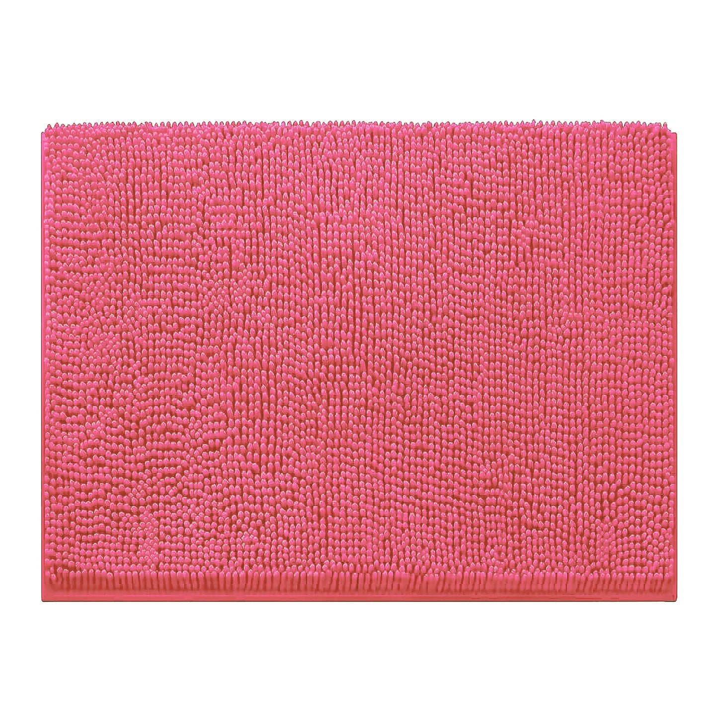 Hot Pink Plush Chenille Bath Mat – Soft, Absorbent & Non-Slip Bathroom Rug