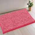 Hot Pink Plush Chenille Bath Mat – Soft, Absorbent & Non-Slip Bathroom Rug