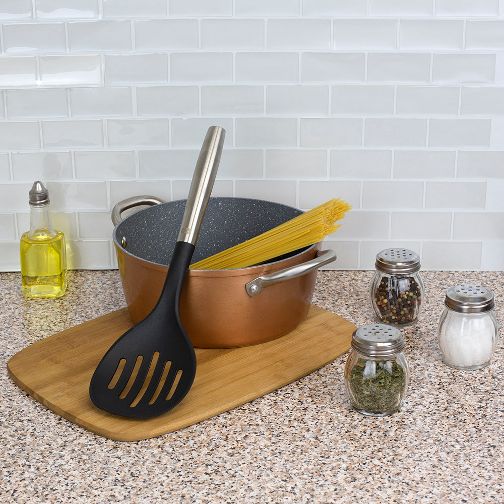 Home Basics MESA Nylon Skimmer – Scratch-Resistant Cooking Strainer, 13"