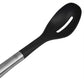 Home Basics MESA 13" Scratch-Resistant Nylon Slotted Spoon with Stainless Steel Handle – Black/Silver