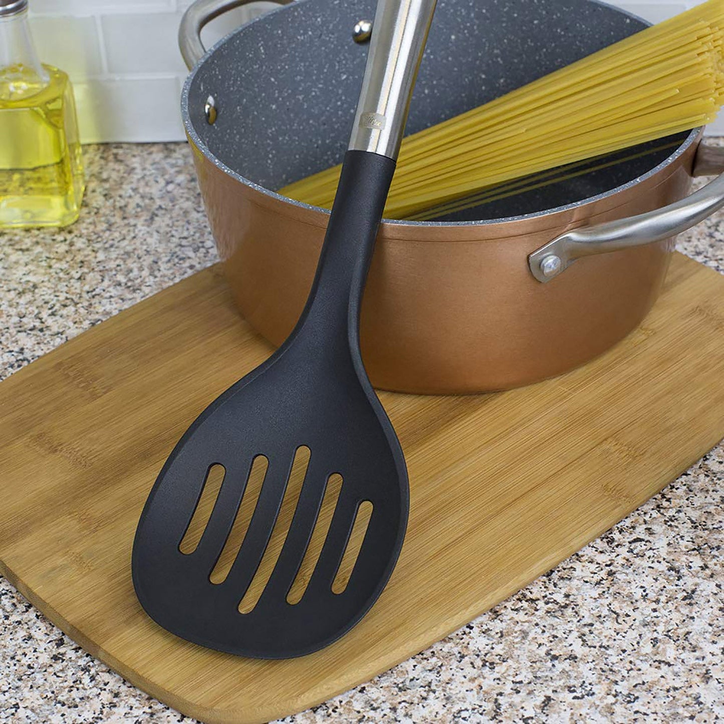 Home Basics MESA Nylon Skimmer – Scratch-Resistant Cooking Strainer, 13"