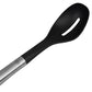 Home Basics MESA 13" Scratch-Resistant Nylon Slotted Spoon with Stainless Steel Handle – Black/Silver