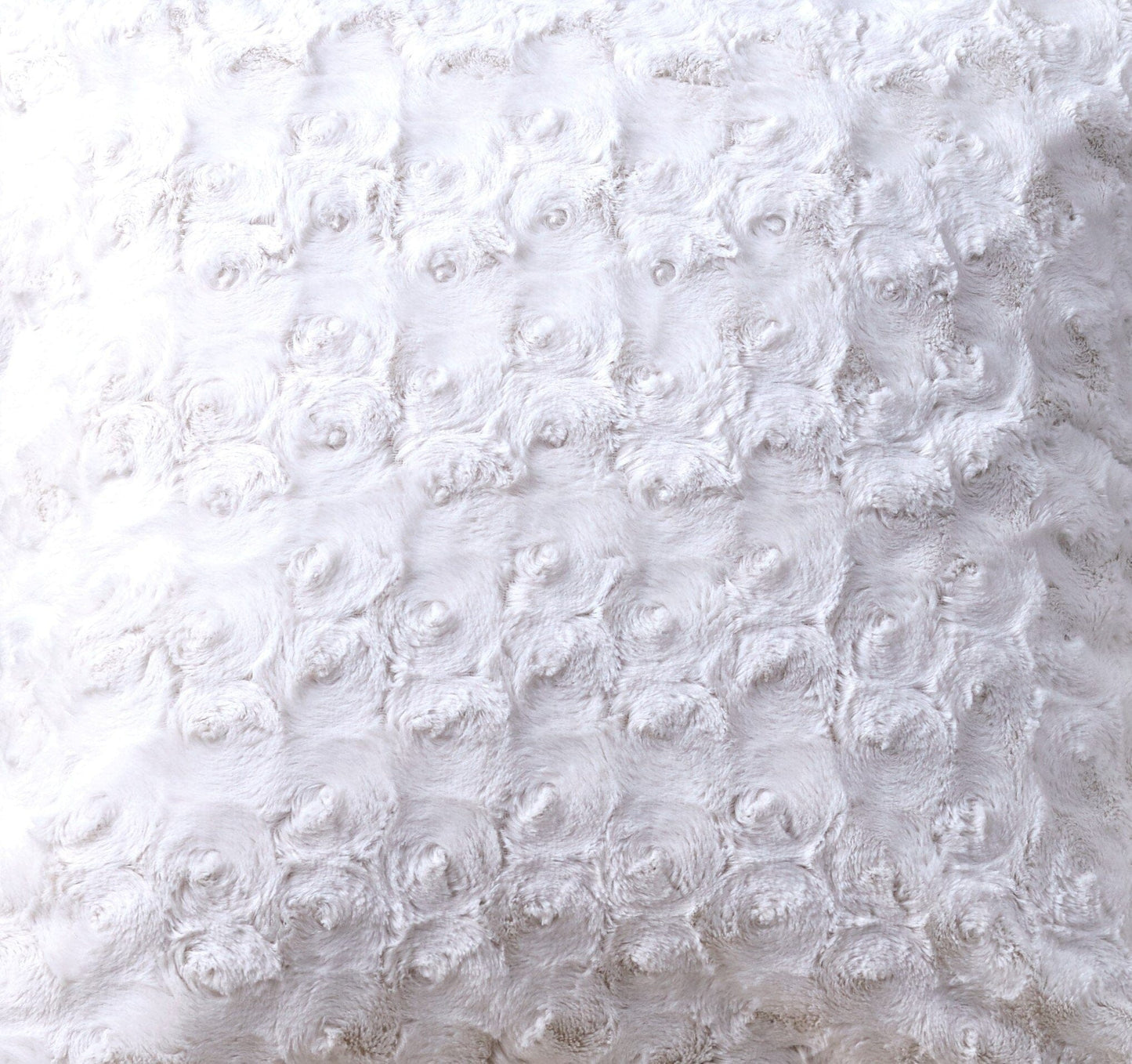 Luxury White Rose Faux Fur Pillow Cover – Soft, Cozy & Elegant DaDalogy Bedding Collection
