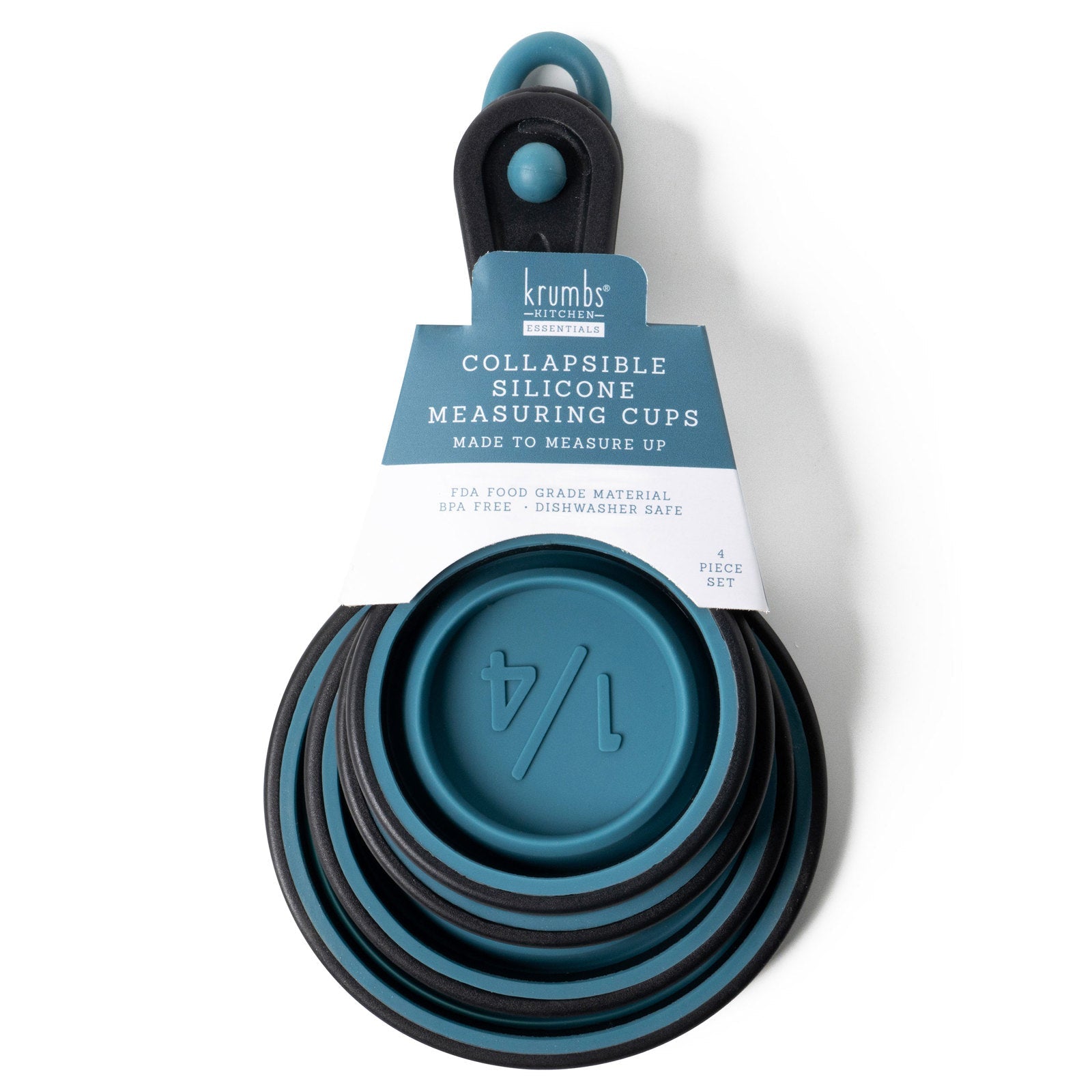 Collapsible Silicone Measuring Cups – Space-Saving & Easy to Use (Set of 4) Mitten Makers Market