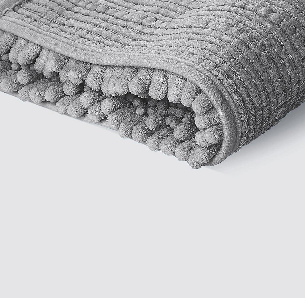 2-Piece Plush Chenille Bath Mat Set – Soft & Absorbent Bathroom Rugs, Light Grey