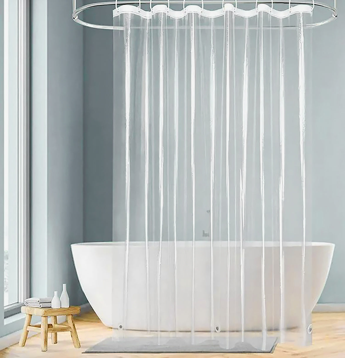 70" x 72" Clear Transparent Vinyl Shower Curtain Liner – Waterproof & Durable Bathroom Essential