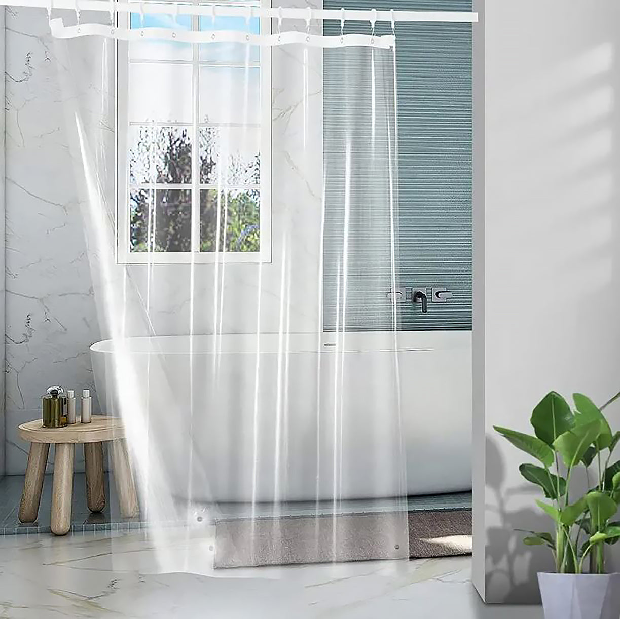 70" x 72" Clear Transparent Vinyl Shower Curtain Liner – Waterproof & Durable Bathroom Essential
