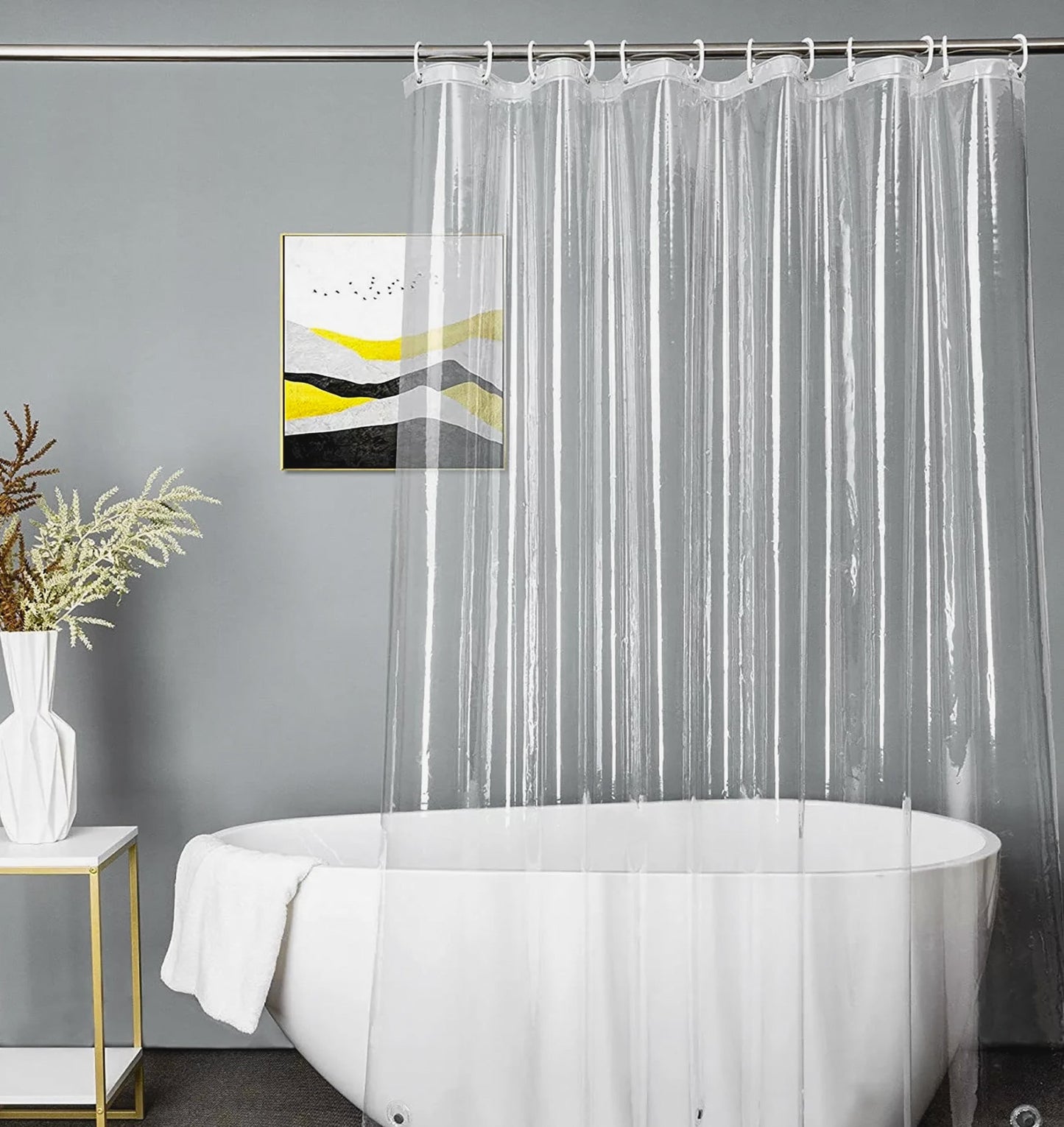70" x 72" Clear Transparent Vinyl Shower Curtain Liner – Waterproof & Durable Bathroom Essential