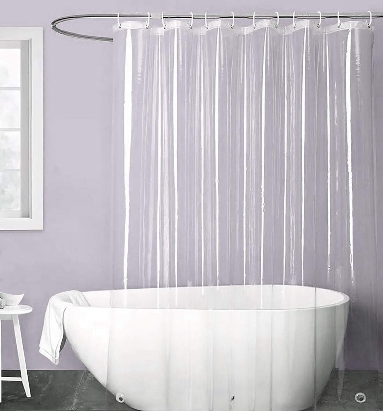70" x 72" Clear Transparent Vinyl Shower Curtain Liner – Waterproof & Durable Bathroom Essential